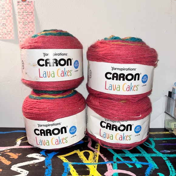 4 Skeins of Caron Lava Cakes Yarn - Hibiscus - Picture 2 of 4